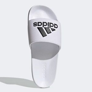 NWT- White/Black Adidas Slides